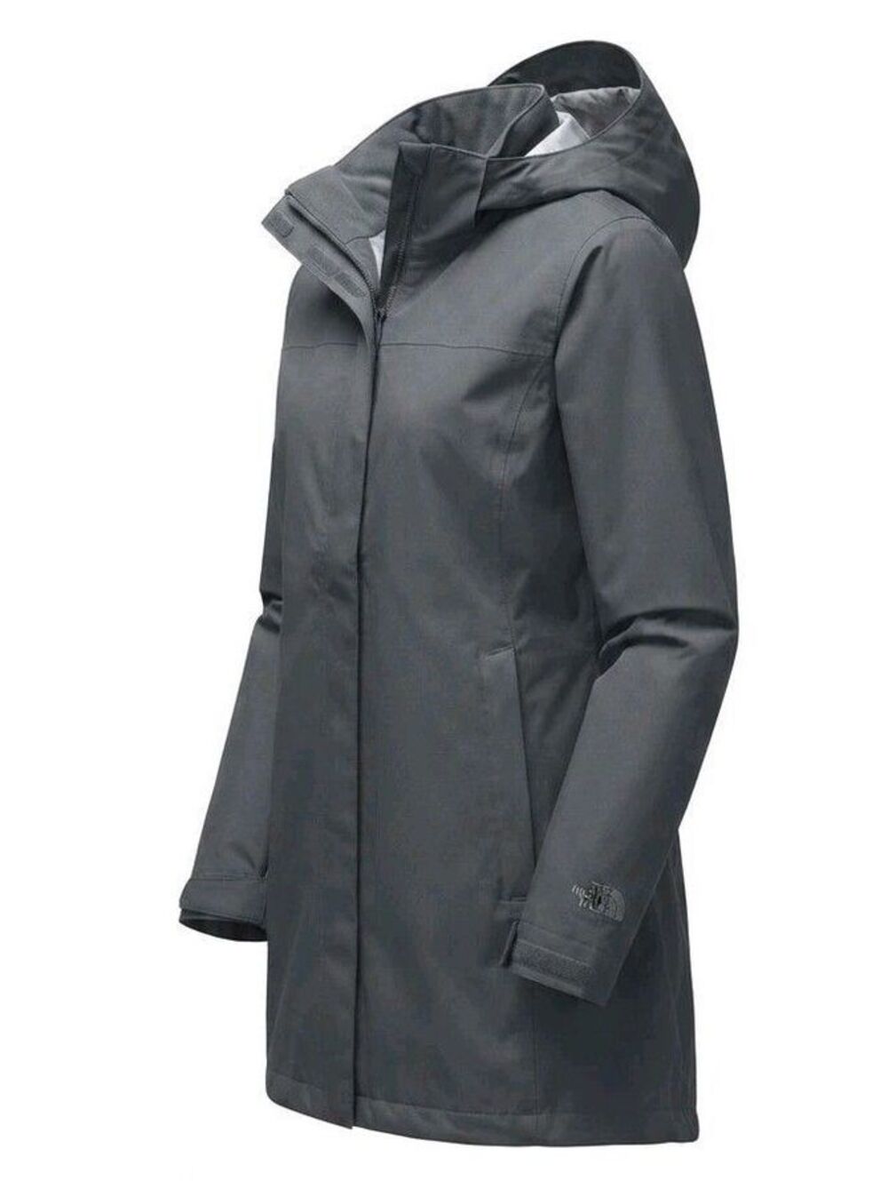 The North Face Woodmont Women's Small Trench Rain Jacket Hooded Gray NWT $139